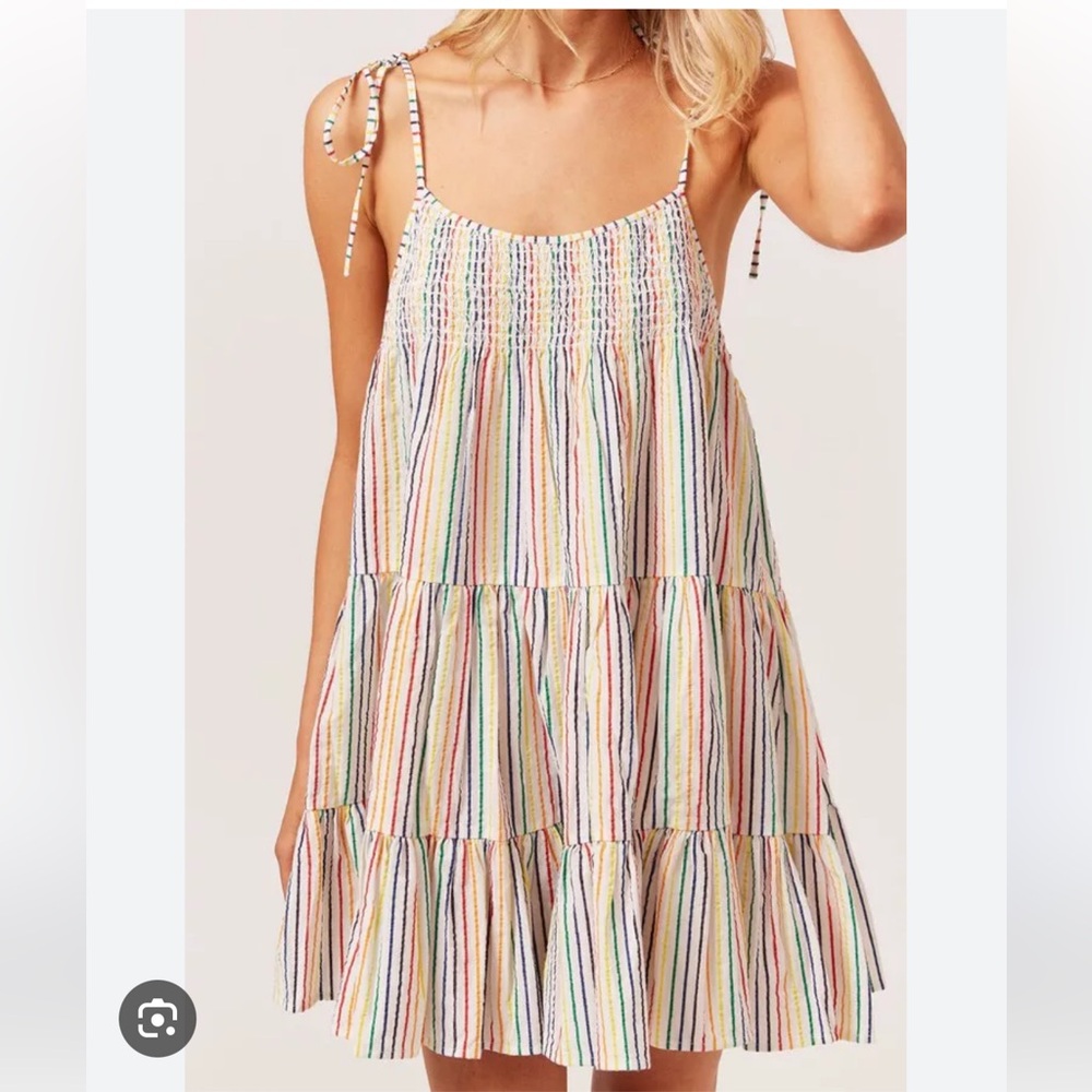 NWT Solid & Striped Parker Dress in Rainbow Pinstripe
